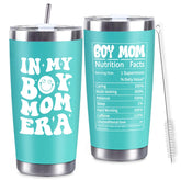 CUPLOOV In My Boy Mom Era 20oz blue tumbler for on-the-go hydration.