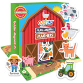 Curious Columbus farm magnets dog with engaging learning prompt for toddlers