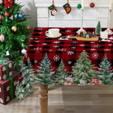 Cusugbaso Christmas tablecloth 60x104 rectangle on table, ideal for family holiday meals
