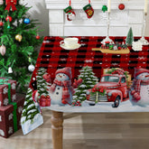 Cusugbaso Christmas tablecloth 60x84 for festive dining with red plaid