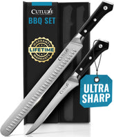 Cutluxe brisket-slicing knife 12-inch for precise, clean cuts.