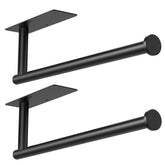 CUXIXA under-cabinet towel holder two-pack in stainless steel and black, keeps towels accessible and tidy.