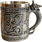 Cuzokola medieval dragon mug pour: durable interior steel for safe beverages