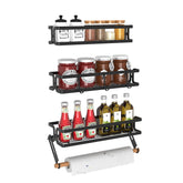 Cvesqkxr spice rack wall mount showing compact kitchen storage solution