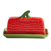 CWFutwell strawberry butter dish with lid keeps butter fresh and ready to serve.
