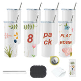 CWRIEB flat-edge 20oz tumbler close-up, ideal for crisp sublimation designs