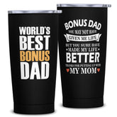 Cwutoba bonus dad gift 20oz tumbler with World's Best Bonus Dad design for thoughtful gifting.
