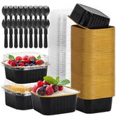 CXIIPOL 60-pack mini cake pans with lids for easy portioned baking.
