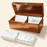 CYAOOI large wooden recipe box lid with stainless steel hinges for smooth daily use.