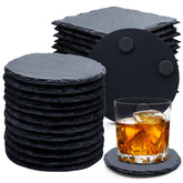 Cymuber round slate coaster protecting tables from heat and moisture