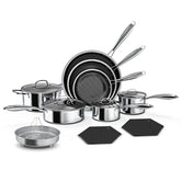 Cyrder 14-piece nonstick set assembled for versatile cooking on the stove