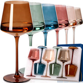 Cyrelwing colored wine glasses 18oz front view, adds vibrant color to your table.