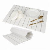 CYROXIS stone drying mat on a kitchen counter with a large surface for bigger pots.