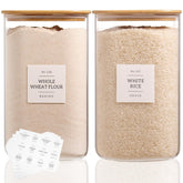 CZDYSM 2-pack square glass containers for flour and sugar with clear visibility