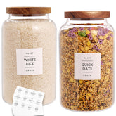 CZHQSMZ large glass jar with acacia lid and airtight seal for pantry storage.