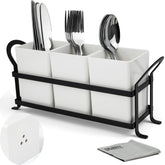 Czlizdyt cutlery holder with drain holes on a clean kitchen counter