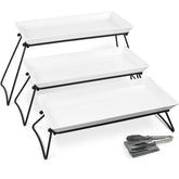 Czlizdyt extra large 3-tier serving tray front view for party display.