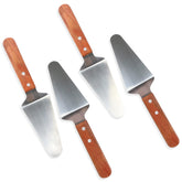 CZWESTC pizza servers with stainless blades and wooden handles for easy serving