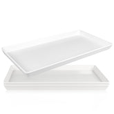 CZWESTC white melamine rectangle tray for appetizers and desserts, easy to clean