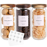 CZZGSM 3-pack glass pantry jars with acacia lids for neat kitchen organization.