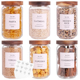 CZZGSM 6 set glass pantry jars with acacia lids, 23oz each, for organized storage.
