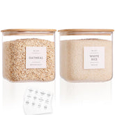 CZZGSM square glass jar 85oz for flour keeps pantry fresh and organized.