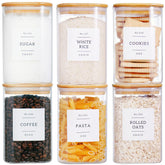 CZZGSM square glass pantry jars with airtight bamboo lids for organized storage