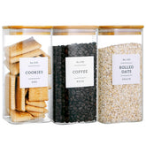 CZZGSM square glass jar with bamboo lid offering airtight kitchen storage