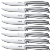 D.Perlla steak knives set of eight blades for effortless slicing.