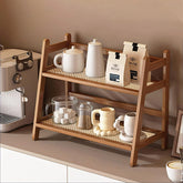 D-werack coffee station organizer on a counter displaying mugs for easy access
