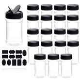 Dabacc 7oz clear spice bottles with lids for organized pantry storage