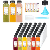 Dabacc juice bottle 12oz clear with cap, ideal for on-the-go beverages.