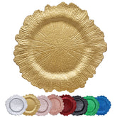 DaCakeWS Gold Reef Charger Plate with coral reef design, 13-inch, ideal for weddings