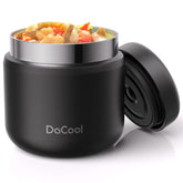 DaCool Kids Thermo front view in black showing compact 13 oz size for school lunches