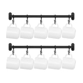 Dahey mug holder wall mount with 10 hooks keeps mugs neatly displayed and within reach.