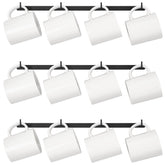 Dahey wall-mounted mug rack with four hooks for organized mugs.
