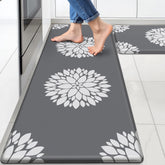 DailyCuddles kitchen mat 2pcs setup in grey for comfortable standing while cooking.