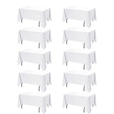 DailySet white rectangle tablecloth 60x120 in, ready for events
