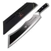 Dalstrong Annihilator 14in cleaver blade close-up highlighting sharp edge and power