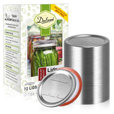 Dalzom 72Pcs regular-mouth lids pack for Ball and Kerr jars, ensuring reliable canning