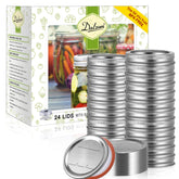 Dalzom wide-mouth lids and rings for Ball or Kerr jars ensure a secure canning seal