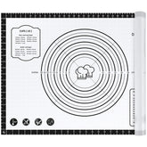 Dania & Dean pastry mat 28x20 unrolled on counter with clear measurements for precise prep