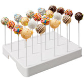 Daofvor 20-hole cake pop stand, top view, tidy display for desserts.