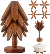 DAOLEMIJI Tree Coaster on a kitchen counter protects surfaces from heat with natural style.