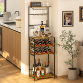 DAOUTIME 5-tier wine rack full view showing bottle storage