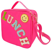 Dark Swan insulated lunch bag with smiley face keeps meals fresh on the go.