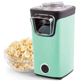 DASH Turbo Pop Popcorn Maker front view shows a compact, space-saving design ideal for small kitchens.