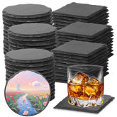 DASSNANE slate coaster square, 4inch blank surface ready for customization.
