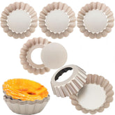 DATANYA mini tart pans with removable bottom in champagne gold for easy release and presentation