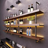 Dawselod wine rack wall-mount with LED display enhances home bar organization